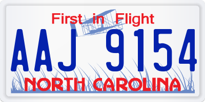 NC license plate AAJ9154