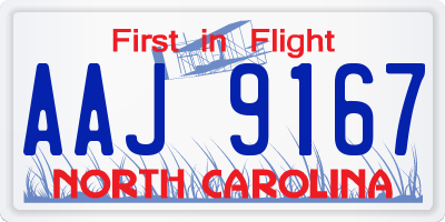 NC license plate AAJ9167