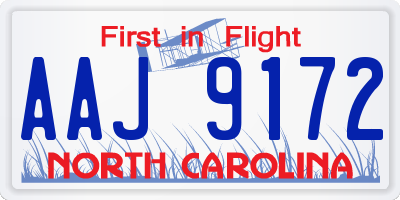 NC license plate AAJ9172