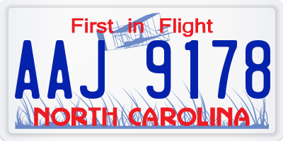NC license plate AAJ9178