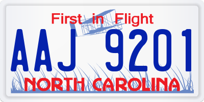 NC license plate AAJ9201
