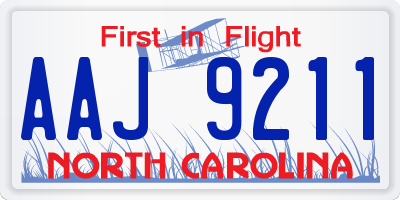 NC license plate AAJ9211