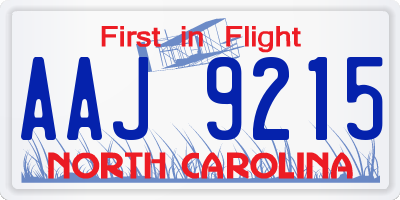 NC license plate AAJ9215