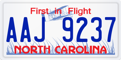 NC license plate AAJ9237