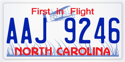 NC license plate AAJ9246