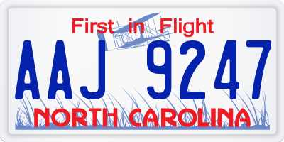 NC license plate AAJ9247