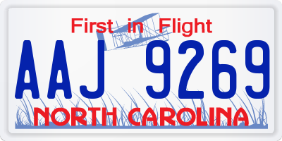 NC license plate AAJ9269