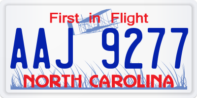 NC license plate AAJ9277