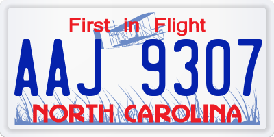 NC license plate AAJ9307