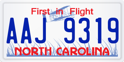NC license plate AAJ9319