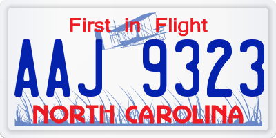 NC license plate AAJ9323