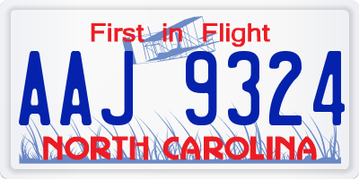 NC license plate AAJ9324