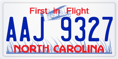 NC license plate AAJ9327