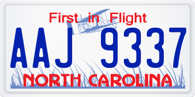 NC license plate AAJ9337