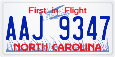 NC license plate AAJ9347
