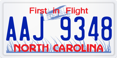 NC license plate AAJ9348