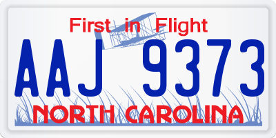 NC license plate AAJ9373