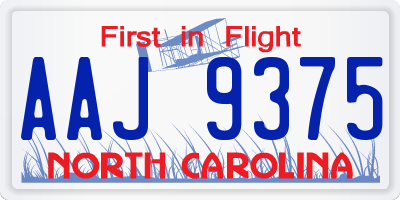 NC license plate AAJ9375