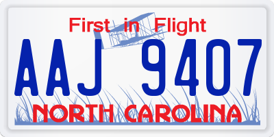 NC license plate AAJ9407
