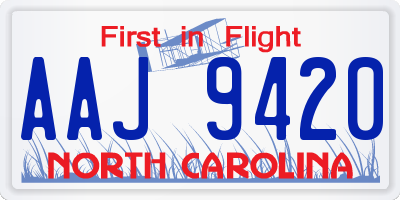 NC license plate AAJ9420