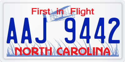 NC license plate AAJ9442