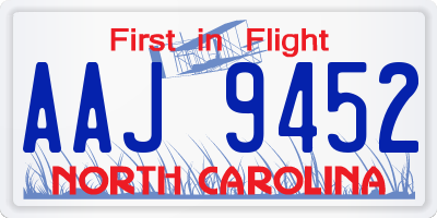 NC license plate AAJ9452