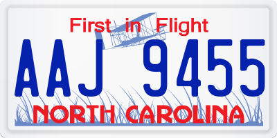 NC license plate AAJ9455