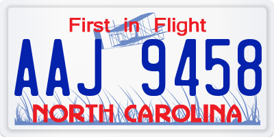 NC license plate AAJ9458