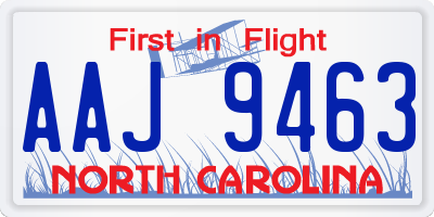 NC license plate AAJ9463