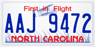 NC license plate AAJ9472