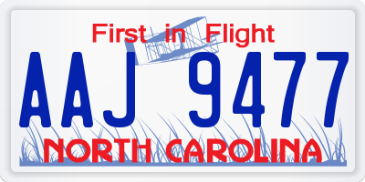 NC license plate AAJ9477