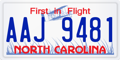 NC license plate AAJ9481