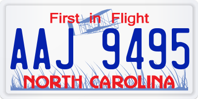 NC license plate AAJ9495
