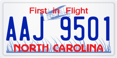 NC license plate AAJ9501