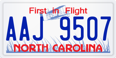 NC license plate AAJ9507