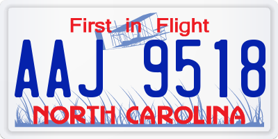 NC license plate AAJ9518