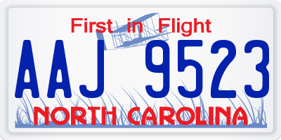 NC license plate AAJ9523