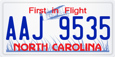 NC license plate AAJ9535
