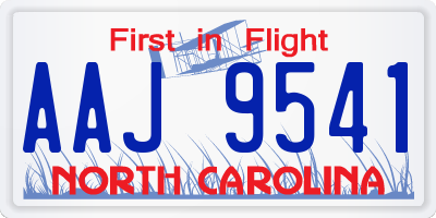 NC license plate AAJ9541