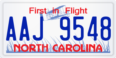 NC license plate AAJ9548