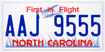 NC license plate AAJ9555