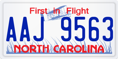 NC license plate AAJ9563