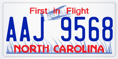 NC license plate AAJ9568