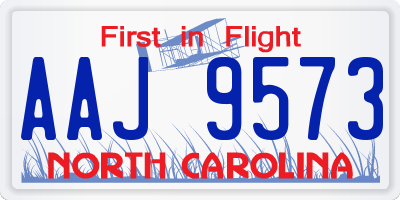 NC license plate AAJ9573
