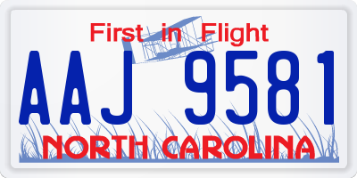 NC license plate AAJ9581