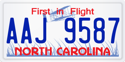 NC license plate AAJ9587