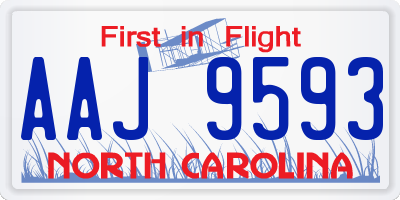 NC license plate AAJ9593