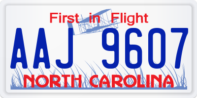 NC license plate AAJ9607