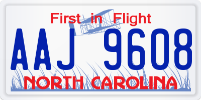 NC license plate AAJ9608