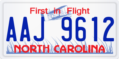NC license plate AAJ9612